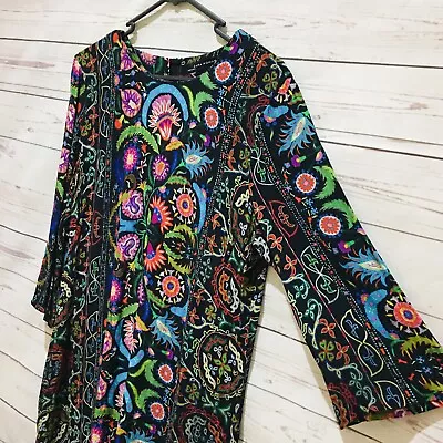 ZARA Tunic Top Size L Large Gorgeous Floral Boho Peasant • $29.95