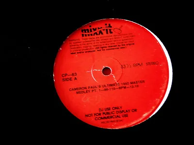 Mixx-it~cameron Paul~ Ultimate 1992 Master~medley Part 1 & 2 ~ Promo~ In Demand • $49.99