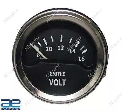 Smiths Replica Ancillary Battery Voltmeter Volt Gauge Chrome Rim 52mm S2u • $15.29