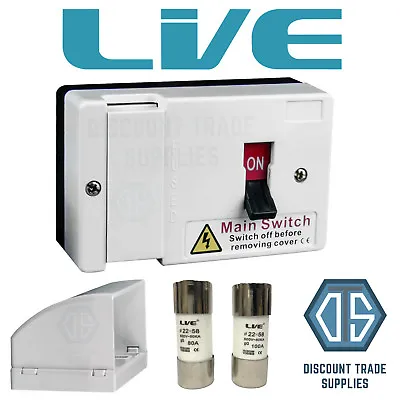 Fused Main Switch Fuse Isolator 80 And 100 Amp With Cable Duct Shroud LFIS100  • £20.99