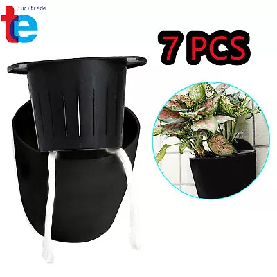 Self-Watering Plant Flower Pot Wall Hanging Plastic Planters With Hook 7 Pack • $19.21