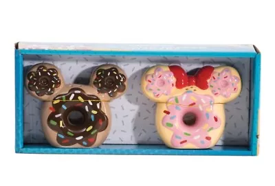 DISNEY Mickey And Minnie Donut Salt And Pepper Shaker Set New • $23