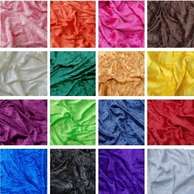 Crushed Velour Velvet Fabric Stretch Material 150cm Width Costume Cosplay Dress • £1.50