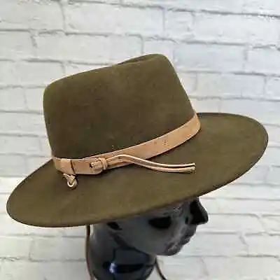 Vintage Dorfman Pacific Hat 100% Wool Panama Safari Leather Band Chin Strap • $24.50