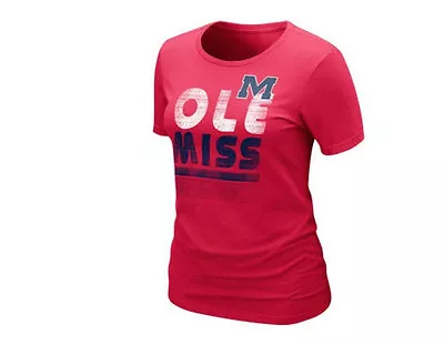 NWT Nike Women's Mississippi Rebels OLE MISS NCAA Sunny Day Slim Fit Tee RED • $11.99