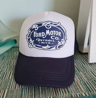 FORD MOTOR Co TRUCKER CAP HAT MESH SNAPBACK VINTAGE PETROLIANA HOT ROD GARAGE • $31