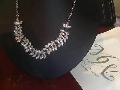 Martine Wester/Swarovski Vintage  Bridal Ivyleaf Crystal Necklace Rrp £108 • £23