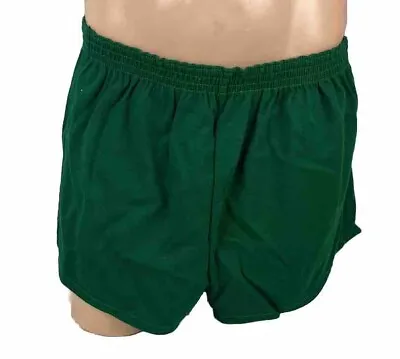 Vintage Gym Shorts XL Green Dodger NWOT 70s Orlon Solid Dolphin High Waisted • $19.76