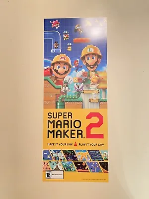 Nintendo Switch Kiosk Translite Super Mario Maker 2 21”x 8.5” • $119.99