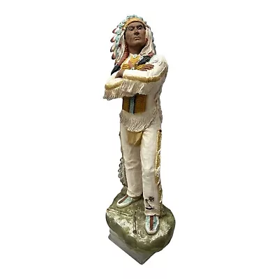 Vtg Tall Standing Native American Chief 30 X 15 Universal Statuary 1980 #752 • $229.99