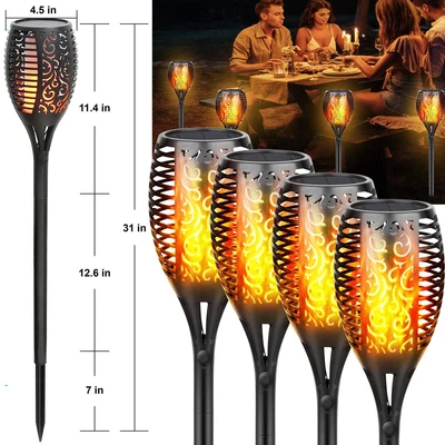 $23.34 • Buy Outdoor 96 LED Solar Torch Dancing Flame Light Garden Flickering Lamp Waterproof