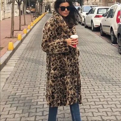 $145 • Buy Nwt Zara Textured Leopard Print Coat Faux Fur Double-breasted 7418/241