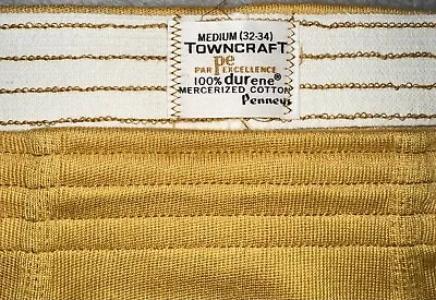 Towncraft Vintage JCPenney Briefs Size 32 - 34 Gold Durene Cotton Par Excellence • $38