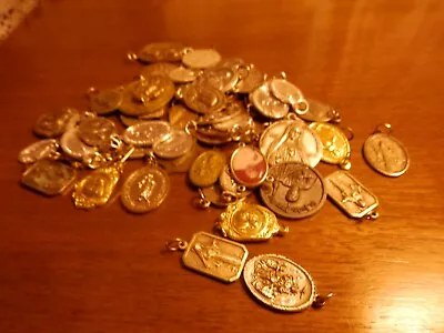 Gold And Silver Vintage 58 Count Religious Medals Lot Priest Estate • $79.99