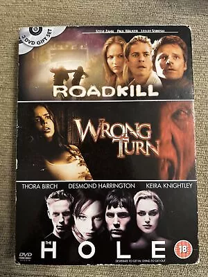 Wrong Turn / Roadkill / The Hole (DVD 2004) 3-Disc Horror Box Set • £1