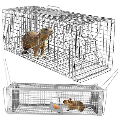 Humane Live Animal Trap Control Steel Cage For Rat Raccoon Skunk Cat Rabbit Mink • $20.97