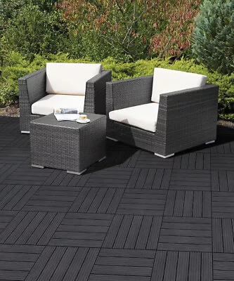 IHANA Interlocking Decking Tiles Patios Flooring 30x30cm Durable Easy Install • £5.99