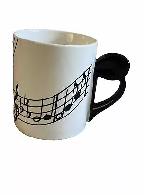 Shafford Original 1979 Musical Note Mug With Music Note Handle Black And White • $18.99