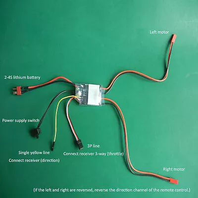 £18.43 • Buy 20AX2 Speed Controller Two Way Brushed ESC For RC Model Boat 380 550 775 Motors