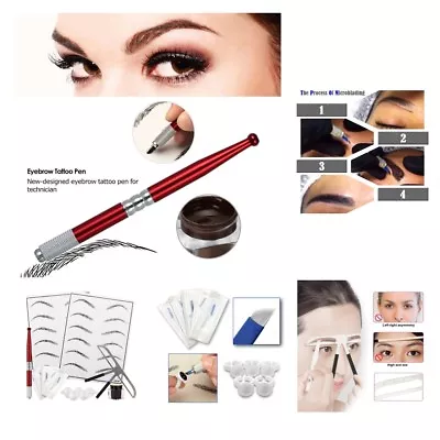 £14.21 • Buy Microblading Tattoo Kit 3D Eyebrow Permanent Makeup Tattoo Machine Kit Set