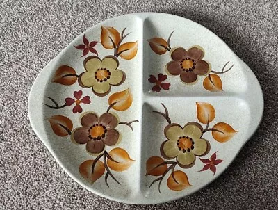 Vintage E Radford Pottery Hand-Painted Divider Dish Bowl Flower Design  • £9.90