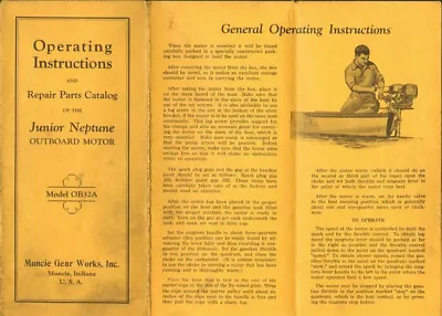 ONE Boat Motor Outboard Muncie Gear Works  Owners + Parts Catalog Motorgo • $9.99