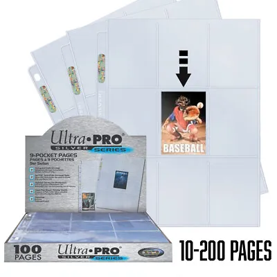 Ultra Pro 9-pocket Trading Card A4 Sleeves Silver Series Pages 10 - 100 Pages • £4.99