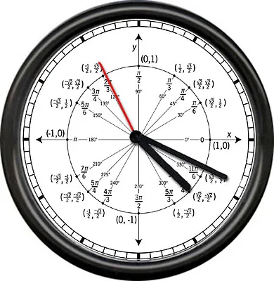 Math Teacher Trigonometry Unit Circle Radian Labeled Angles Values Wall Clock • $26.95