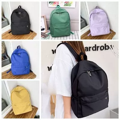 Large Capacity Nylon Backpack Solid Color Backpacks For School Cute   Girls • $19.87