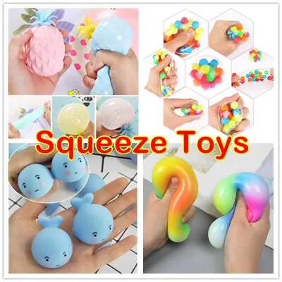 $7.54 • Buy Fidget Toy Squeeze Bouncy Balls Stress Relief Balls Squishy Stretchy Toy Sets AU