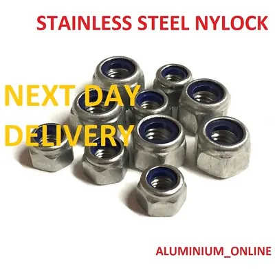 £1.13 • Buy STAINLESS STEEL NYLOC  NUT M3 M4 M5 M6 M8 M10 M12 Hex Nuts A2  24hr DEL NYLOCK