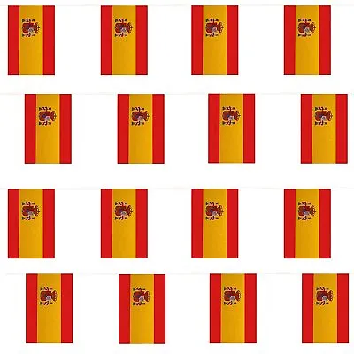 Spain Flag 10m Rectangular Bunting - Party Decoration Spanish Banner Football • £2.49