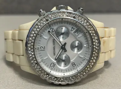 Michael Kors MK-5300 Chronograph Womens Wrist Watch White • $35.95