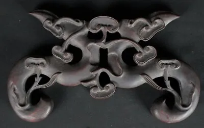 China Mirror Stand Wood Carving Lotus Motif 1900 Furniture • £108.27