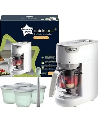 ✅ Tommee Tippee Quick Cook Baby Food Steamer And Blender - White • £149.99