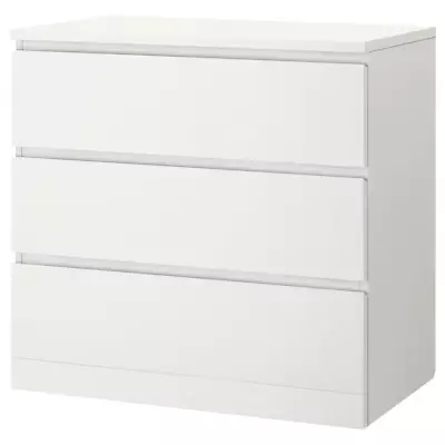 IKEA MALM White Chest Of 3 Drawers • £59.99