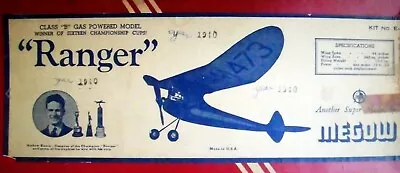 Megow RANGER PLANS + PARTS PATTERNS & INSTRUCTIONS For 44  OT FF Model Airplane • $22.95