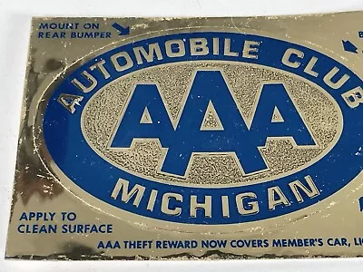 AAA Automobile Club Michigan Gold Blue Sticker Sheet Vintage 2 Unused Car • $59.95