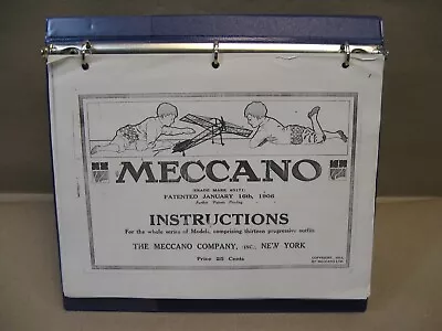 Vtg 1906 Meccano Instruction Manual Book Copy 101 Pg Model 1-103 Gilbert Erector • £24.28