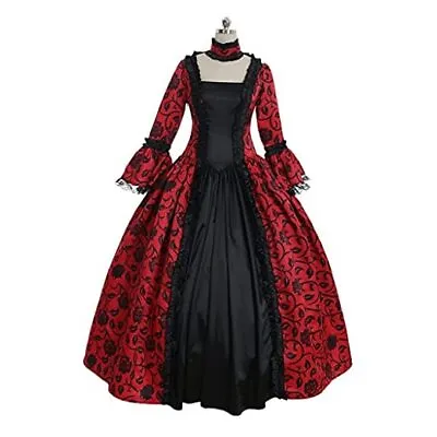  Women's Victorian Rococo Dress Inspration Maiden Costume Medium Red • $57.10