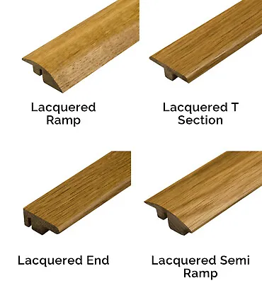 Solid Oak Threshold Door Bar Trims Strip For Wood Floors Ramp T Bars Ends & More • £19.98