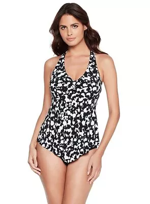 MSRP $122 Magicsuit Taylor Hot Spot Underwire Tankini Top Black Size 12 • $56.69