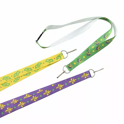 Mardi Gras Print Breakaway Lanyards Mardi Gras Jewelry 12 Pieces • $18.95