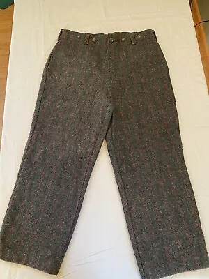 Vtg Malone Plaid Heavy Wool Hunting/Outdoors Pants Measure 36X30 Gray/Red/Green • $69