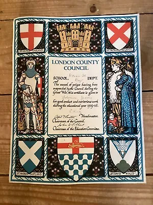 London County Council Schools Certificate 1915-16 • £15.99