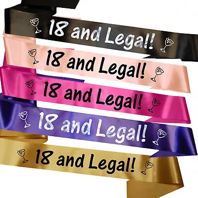 18th Eighteenth 18 Eighteen Birthday Party Gift Present Sash All Colours Sb1003 • £5.79