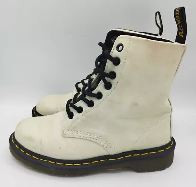 Dr Martens 1460 Pascal White/Purple Glitter Rare Ankle Sparkly Boots Uk 4 Womens • £35