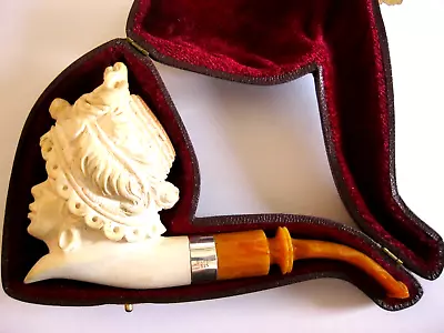 Large 6  Young Victorian Lady Vintage Meerschaum Pipe Original Fitted Case Mint • $179