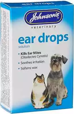 Veterinary Dog Drops Pet Cat Ear Mite Infection Treatment Clears Wax • £6.50