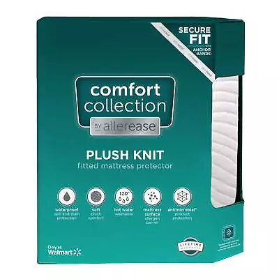 Comfort Collection Plush Knit Fitted Mattress Protector With Anchor • $29.99